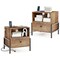 Costway Set of 1/2 Nightstand with Charging Station Bedside Table with Storage Shelf Side Table